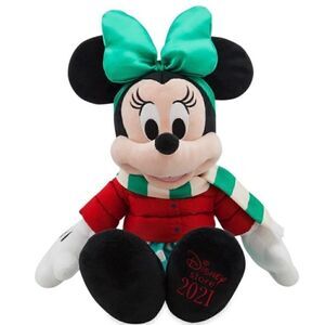 Minnie Mouse Christmas Holiday Plush 2021 New with Tags DISNEY 14”H